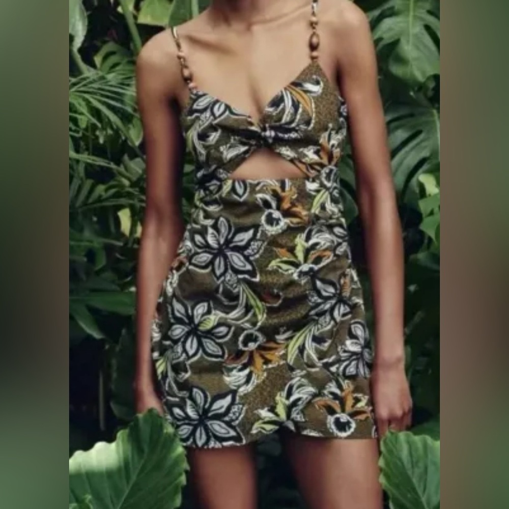 Zara Floral Cut-Out mini Dress